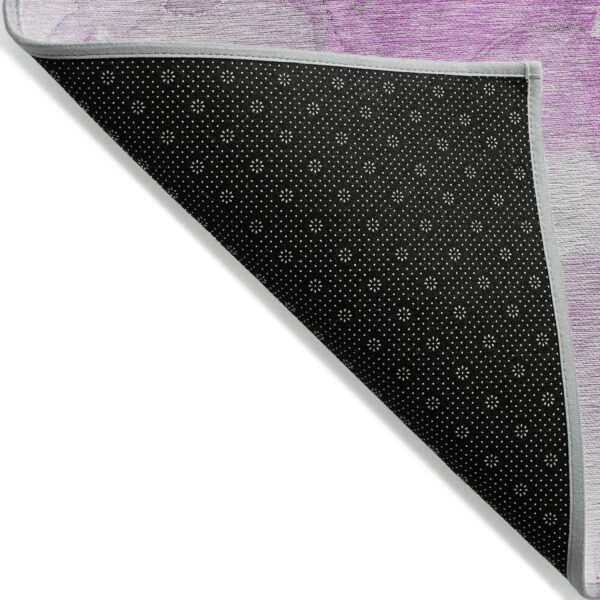 2' X 3' Pink and Ivory Abstract Washable Non Skid Indoor Outdoor Area Rug