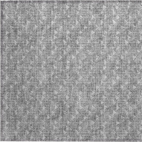 2' X 3' Gray Geometric Washable Non Skid Indoor Outdoor Area Rug