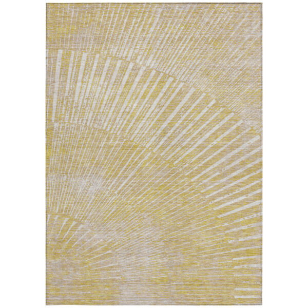 8' X 10' Wheat Abstract Washable Non Skid Indoor Outdoor Area Rug