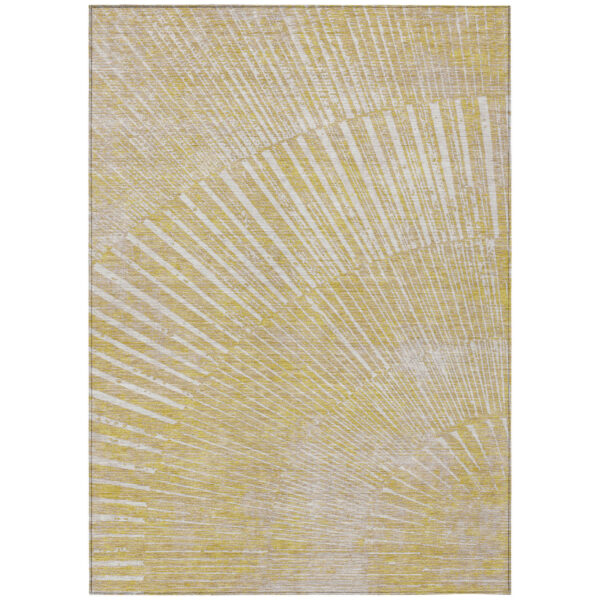 8' X 10' Wheat Abstract Washable Non Skid Indoor Outdoor Area Rug