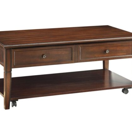 48" Walnut Manufactured Wood Rectangular Lift Top Coffee Table With Shelf