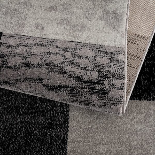 13' Runner Grey Checkered Power Loom Runner Rug