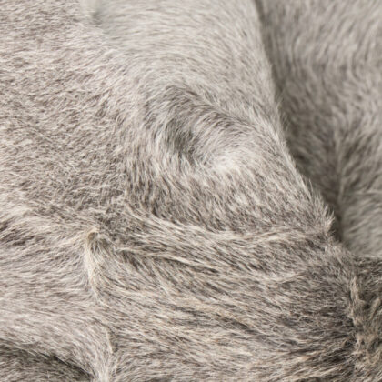 6' x 7' White and Gray Cowhide Hand Knotted Area Rug