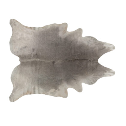 6' x 7' White and Gray Cowhide Hand Knotted Area Rug