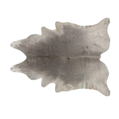 6' x 7' White and Gray Cowhide Hand Knotted Area Rug