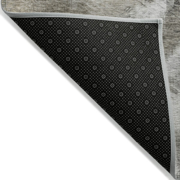 8' X 10' Beige Taupe And Gray Abstract Washable Indoor Outdoor Area Rug