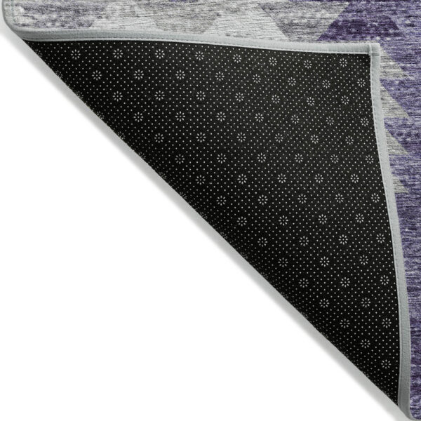 8' X 10' Purple Lavender And Gray Geometric Washable Indoor Outdoor Area Rug