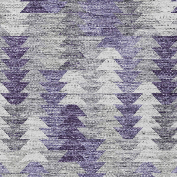 8' X 10' Purple Lavender And Gray Geometric Washable Indoor Outdoor Area Rug