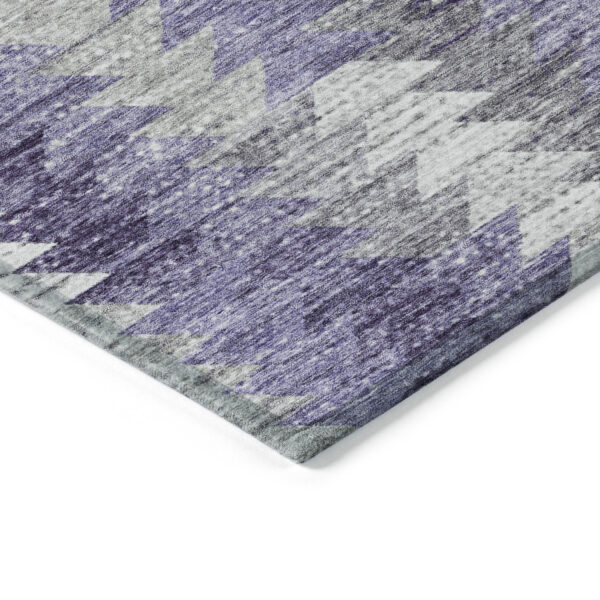 8' X 10' Purple Lavender And Gray Geometric Washable Indoor Outdoor Area Rug