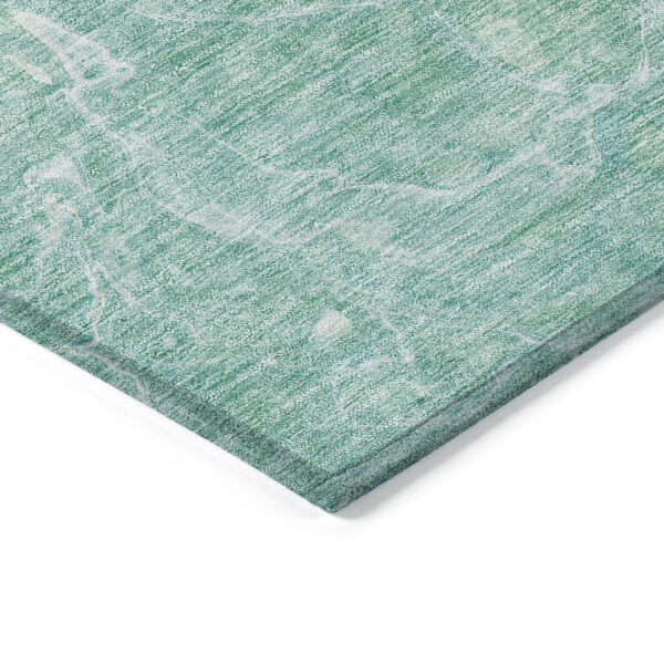 10' X 14' Teal Blue Aqua And Green Abstract Washable Indoor Outdoor Area Rug