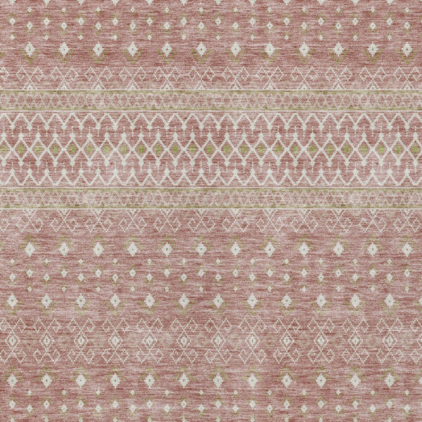 5' X 8' Blush Gold And Ivory Tribal Washable Indoor Outdoor Area Rug