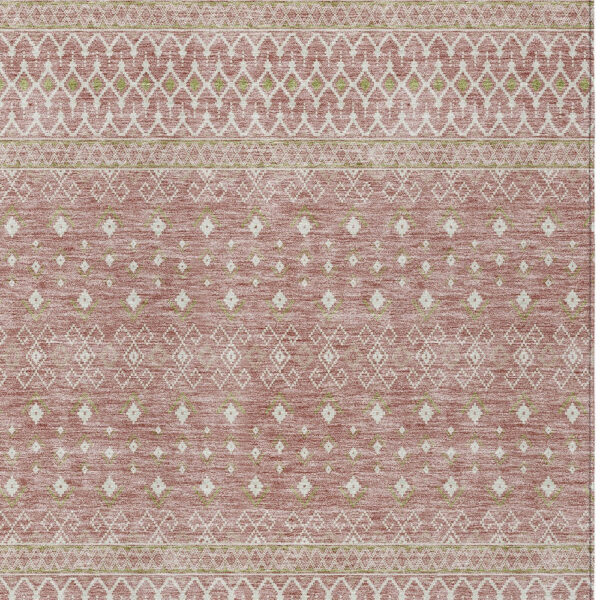 9' X 12' Blush Gold And Ivory Tribal Washable Indoor Outdoor Area Rug
