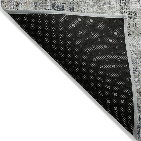 9' X 12' Taupe Gray And Copper Abstract Washable Indoor Outdoor Area Rug