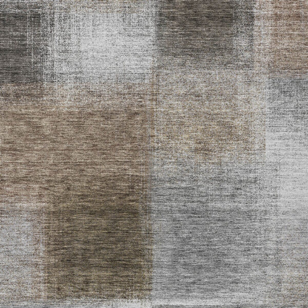 8' X 10' Silver Gray And Beige Abstract Washable Indoor Outdoor Area Rug
