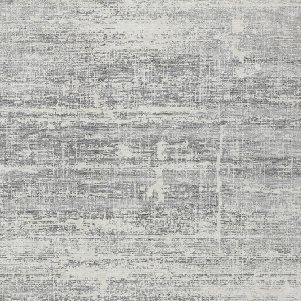 9' X 12' Silver Gray And Charcoal Abstract Washable Indoor Outdoor Area Rug