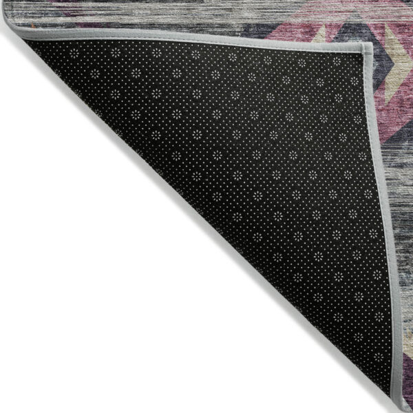 8' X 10' Gray Charcoal And Silver Southwestern Washable Indoor Outdoor Area Rug