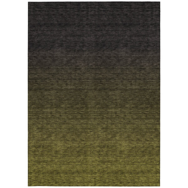 5' X 8' Olive Green And Charcoal Abstract Washable Indoor Outdoor Area Rug