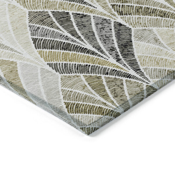 8' X 10' Taupe Ivory And Brown Geometric Washable Indoor Outdoor Area Rug