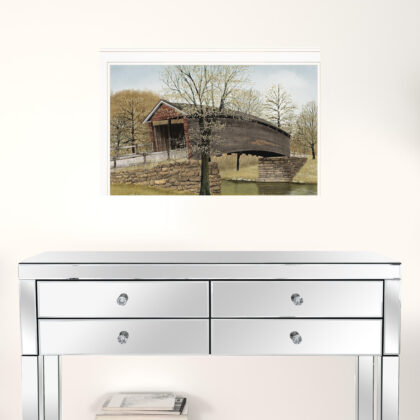 The Old Humpback Bridge 3 White Framed Print Wall Art