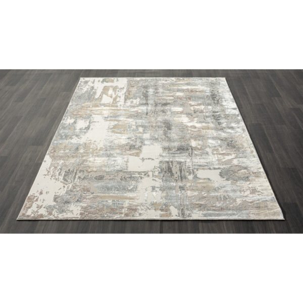 8' x 10' Gray and Beige Abstract Area Rug