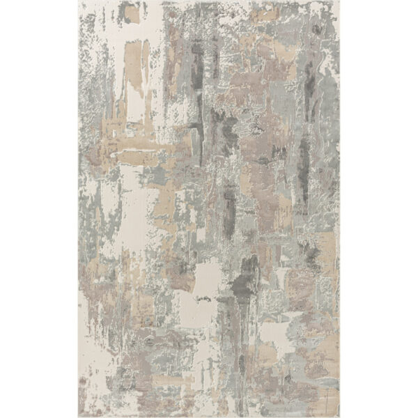 8' x 10' Gray and Beige Abstract Area Rug