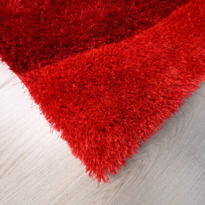 8' x 11' Red and Black Shag Hand Tufted Area Rug