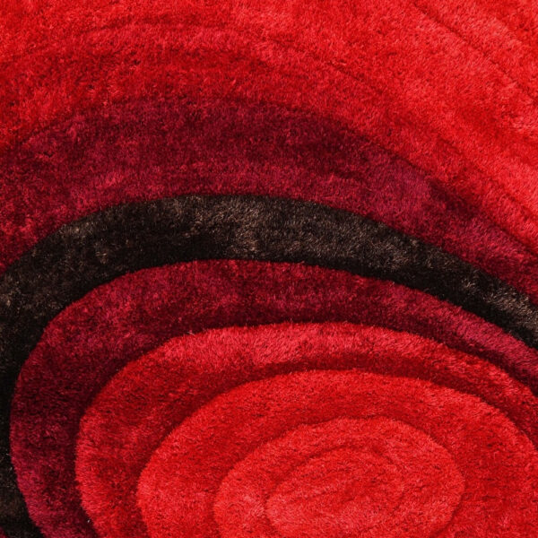 8' x 11' Red and Black Shag Hand Tufted Area Rug