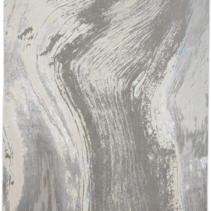 10' x 13' Blue and Gray Abstract Power Loom Area Rug