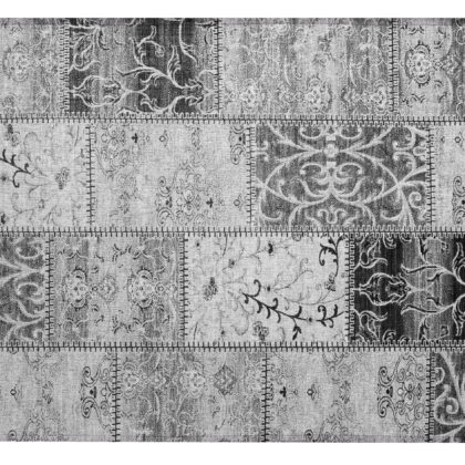 2' X 3' Gray Patchwork Washable Non Skid Indoor Outdoor Area Rug