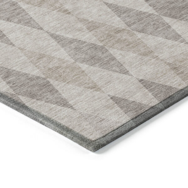 10' X 14' Beige Taupe and Brown Geometric Washable Non Skid Indoor Outdoor Area Rug