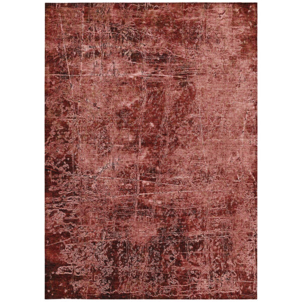 3' X 5' Merlot Abstract Washable Non Skid Indoor Outdoor Area Rug
