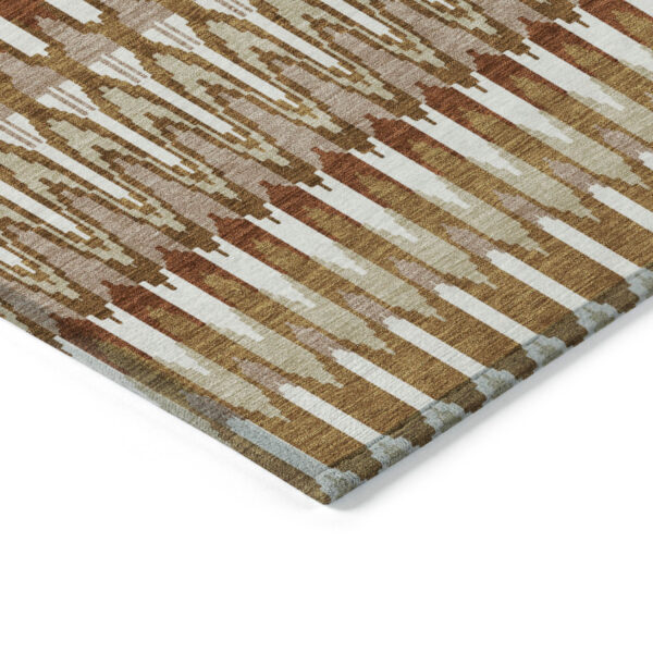 10' X 14' Terra Cotta Beige And Red Southwestern Washable Indoor Outdoor Area Rug
