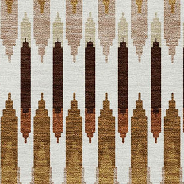 10' X 14' Terra Cotta Beige And Red Southwestern Washable Indoor Outdoor Area Rug