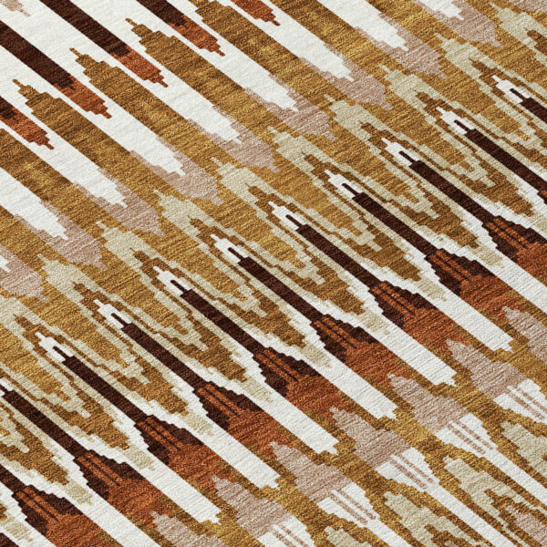 10' X 14' Terra Cotta Beige And Red Southwestern Washable Indoor Outdoor Area Rug