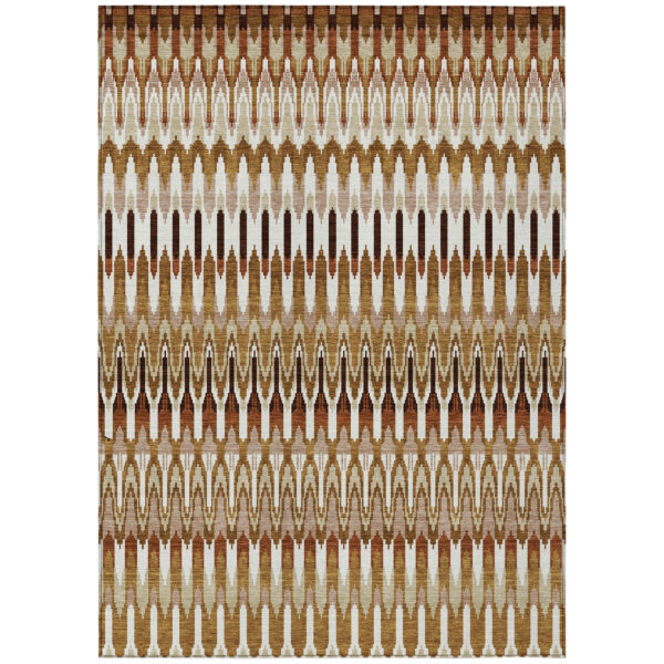 10' X 14' Terra Cotta Beige And Red Southwestern Washable Indoor Outdoor Area Rug