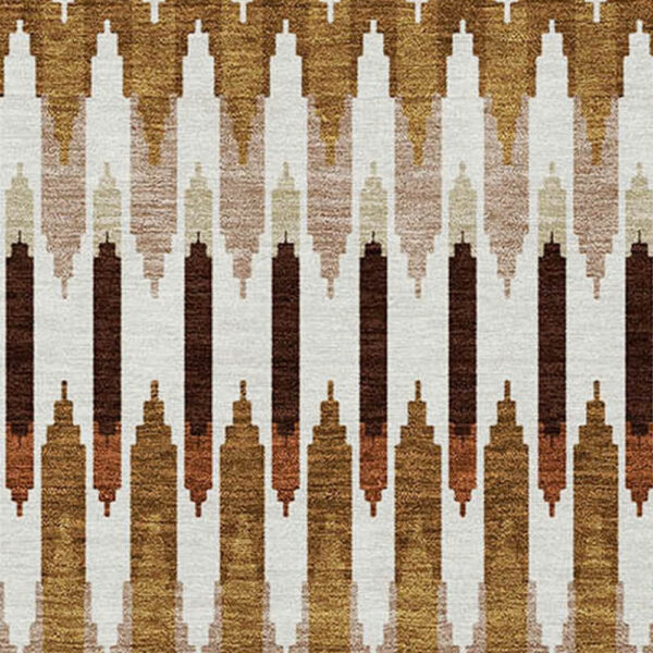 10' X 14' Terra Cotta Beige And Red Southwestern Washable Indoor Outdoor Area Rug