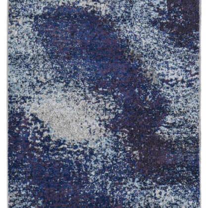 8' Blue and Purple Abstract Power Loom Runner Rug