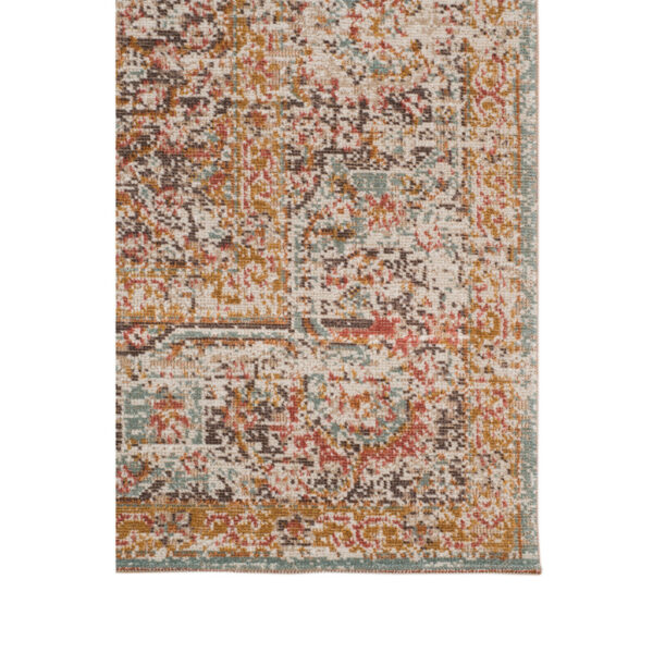 5' x 7' Sea Green Medallion Power Loom Area Rug With Fringe