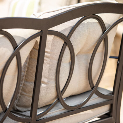 69" Beige Polyester Blend And Black Sofa
