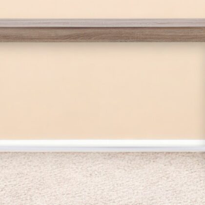 54" Gray Brown and White Sled Console Table