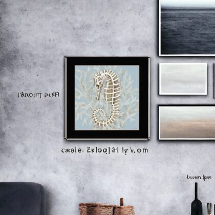 Coral Seahorse II 1 Black Framed Print Wall Art
