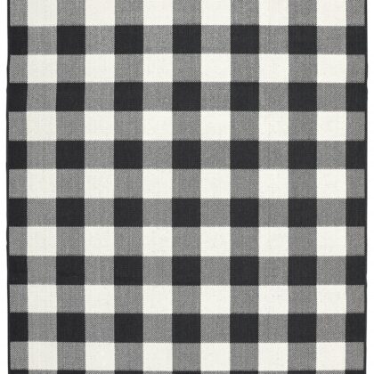Black and Ivory Indoor Outdoor Area Rug