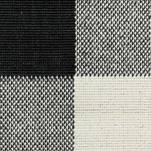 Black and Ivory Indoor Outdoor Area Rug