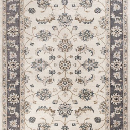 8'X10' Ivory Grey Floral Indoor Area Rug