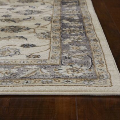 8'X10' Ivory Grey Floral Indoor Area Rug