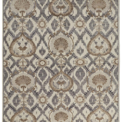 12' X 15' Ivory Gray And Taupe Wool Floral Hand Knotted Stain Resistant Area Rug