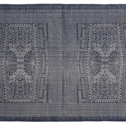 4' X 6' Blue And Ivory Dhurrie Area Rug