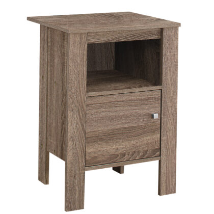 24" Deep Taupe End Table With Shelf