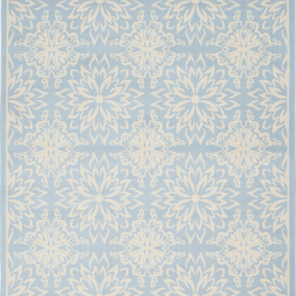 6' X 9' Light Blue Floral Power Loom Area Rug