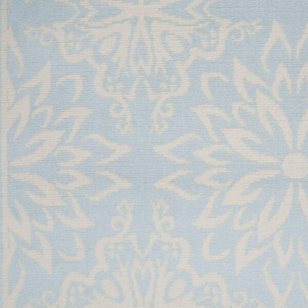 6' X 9' Light Blue Floral Power Loom Area Rug